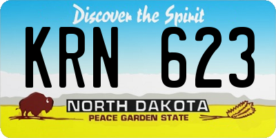 ND license plate KRN623