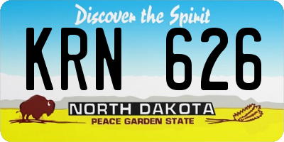 ND license plate KRN626