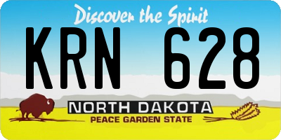ND license plate KRN628