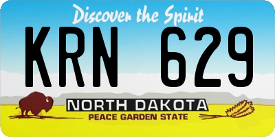 ND license plate KRN629
