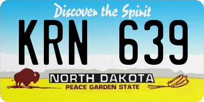ND license plate KRN639