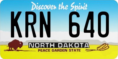 ND license plate KRN640