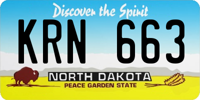 ND license plate KRN663