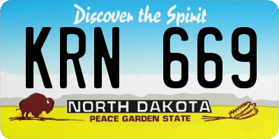 ND license plate KRN669