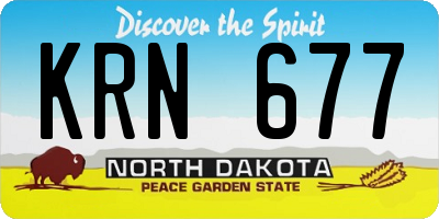 ND license plate KRN677