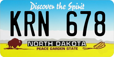 ND license plate KRN678
