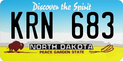 ND license plate KRN683