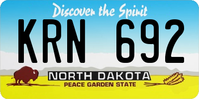 ND license plate KRN692