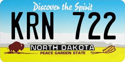 ND license plate KRN722