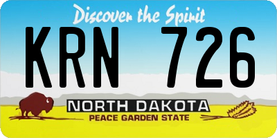 ND license plate KRN726