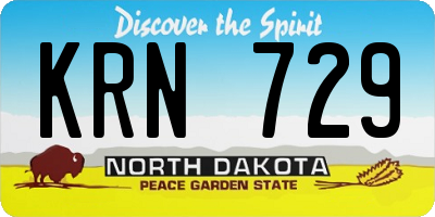ND license plate KRN729