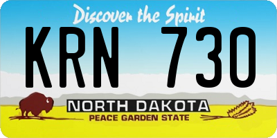 ND license plate KRN730