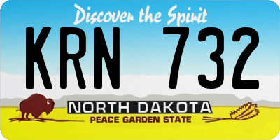 ND license plate KRN732