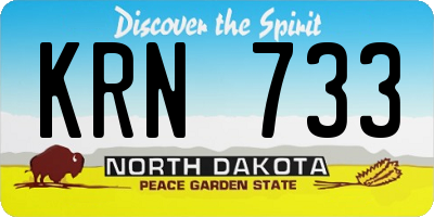 ND license plate KRN733