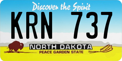 ND license plate KRN737