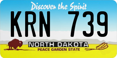 ND license plate KRN739