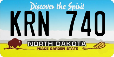ND license plate KRN740