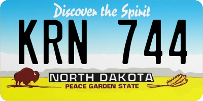 ND license plate KRN744