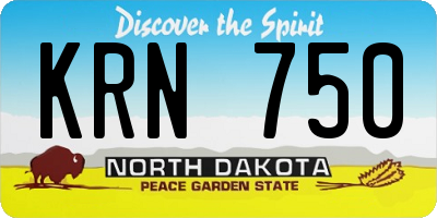ND license plate KRN750