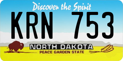ND license plate KRN753