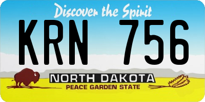ND license plate KRN756