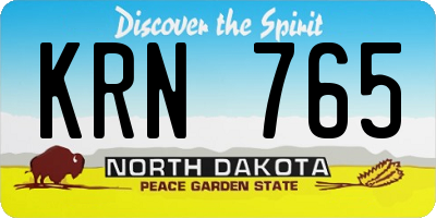 ND license plate KRN765