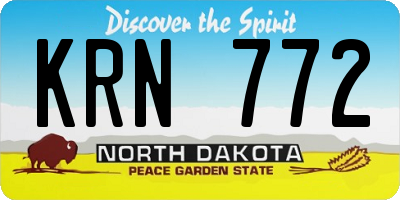 ND license plate KRN772