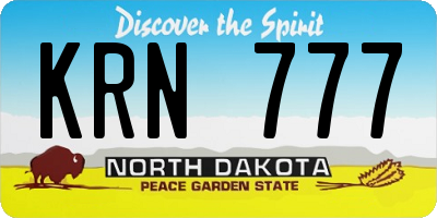 ND license plate KRN777