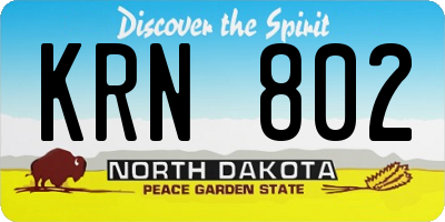 ND license plate KRN802