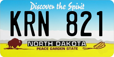 ND license plate KRN821