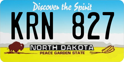 ND license plate KRN827