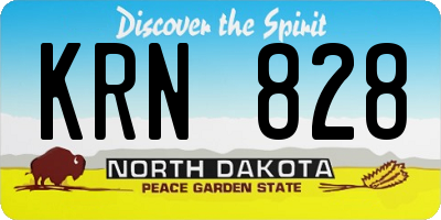 ND license plate KRN828