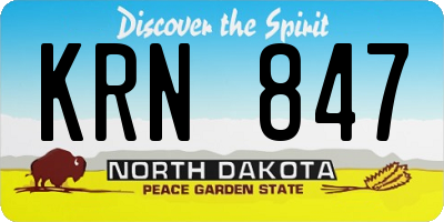 ND license plate KRN847