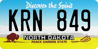 ND license plate KRN849