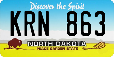 ND license plate KRN863
