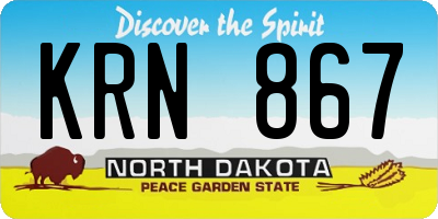 ND license plate KRN867