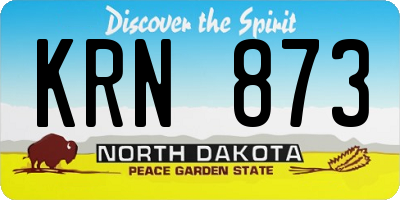 ND license plate KRN873