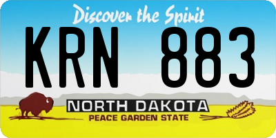 ND license plate KRN883