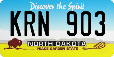ND license plate KRN903