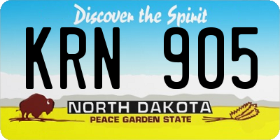 ND license plate KRN905