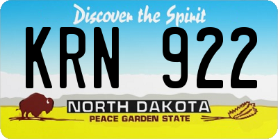 ND license plate KRN922
