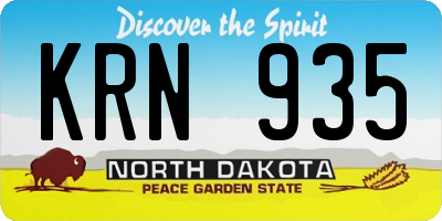 ND license plate KRN935