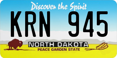 ND license plate KRN945
