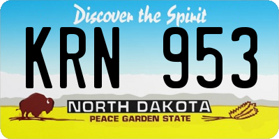 ND license plate KRN953