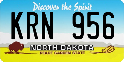 ND license plate KRN956