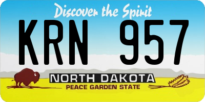 ND license plate KRN957
