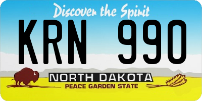 ND license plate KRN990