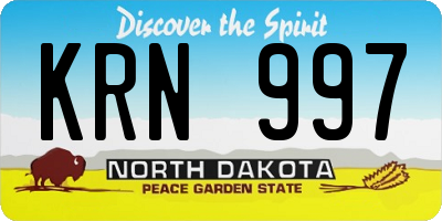 ND license plate KRN997