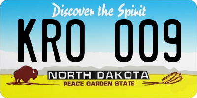 ND license plate KRO009