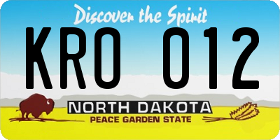 ND license plate KRO012